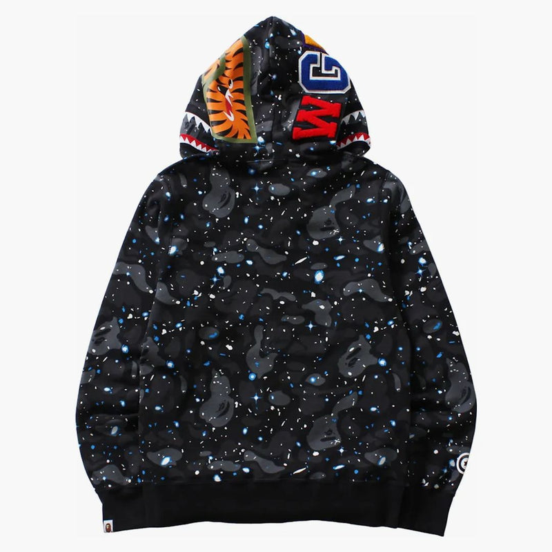 BAPE Space Camo Shark WGM Capesta de alimentación Full-Zip Black