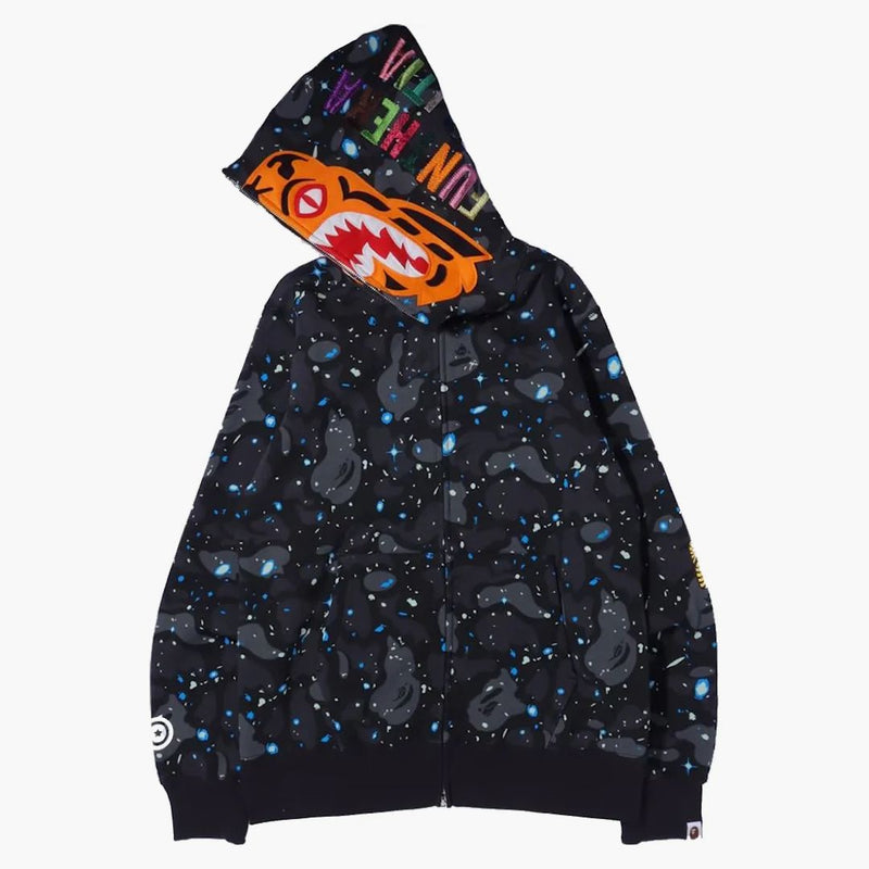 BAPE Space Camo Tiger con sudadera con sudadera con cremallera completa