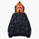 Space bape camo tigre full zip hoodie nero