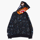 Space bape camo tigre full zip hoodie nero