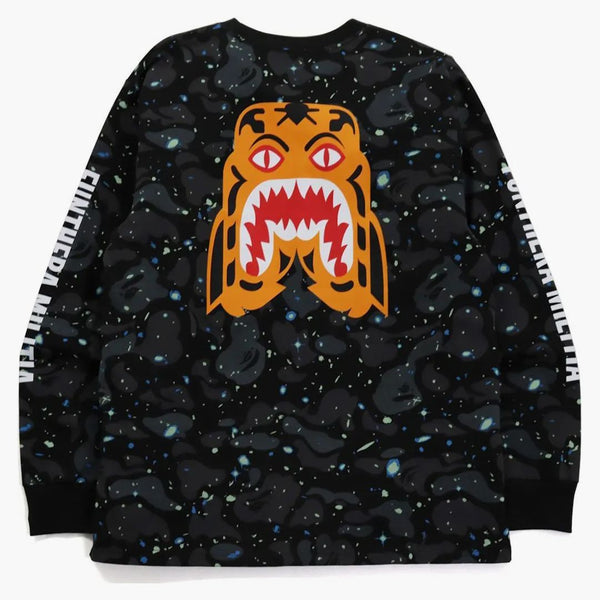 Bape spazio camo tigre l/s tè nero