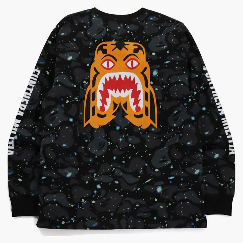 Bape spazio camo tigre l/s tè nero