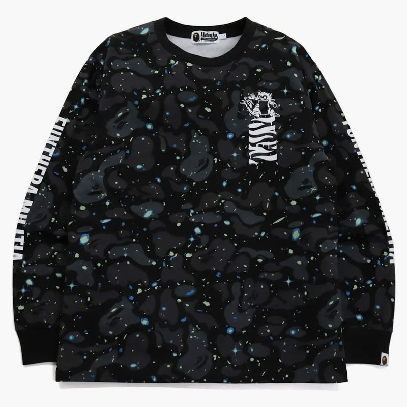 Bape spazio camo tigre l/s tè nero