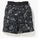 Bape Space Camo Wide Sweatshort Black
