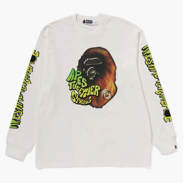 Bape Sport Graphic L/S TEE White