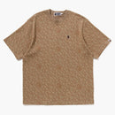 Bape Sport Monogram Ape Head One Point Tee Beige
