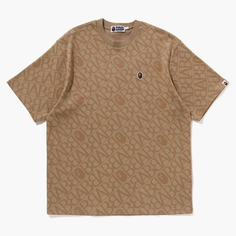 Bape Sport Monogram Ape Head One point Tee Beige