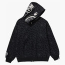 Bape Sport Monogram Shark Hoodie Black