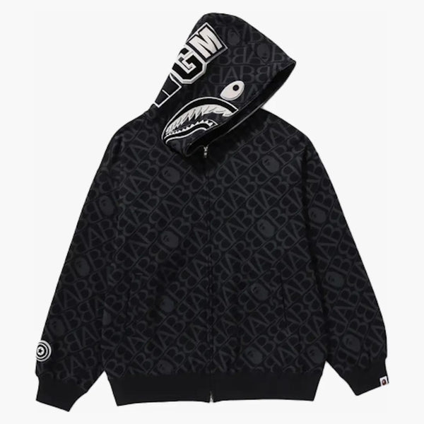 Bape Sport Monogram Shark Hoodie Black
