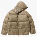 Bape Sport Monogram Shark Hoodie Puffer Down Jacket Beige