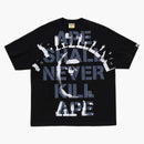 Bape Spray Print College Relaxaded Fit Tea Black