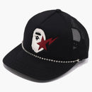 Bape Sta Ape Head Leather Patched Mesh Cap Black