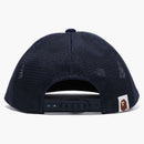Bape Sta Ape Head Leather Patched Mesh Cap Blue