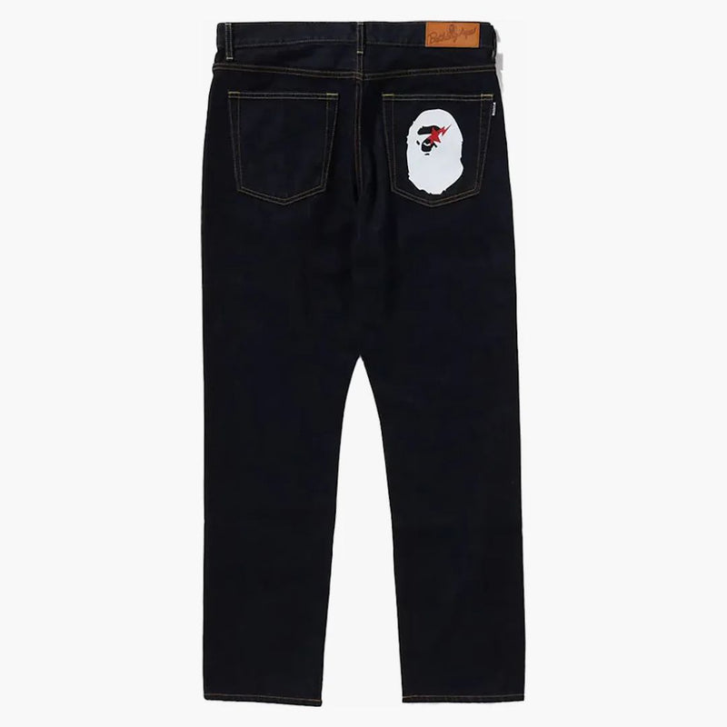 Bape Sta Ape Head Regular Fit Denim Pants Indigo