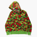 Bape Sta camo Shark Full Zip Hoodie Green