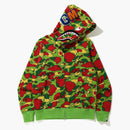 Bape Sta camo Shark Full Zip Hoodie Green