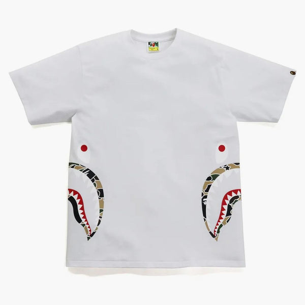 Bape sta camo side squarta maglietta bianca/gialla