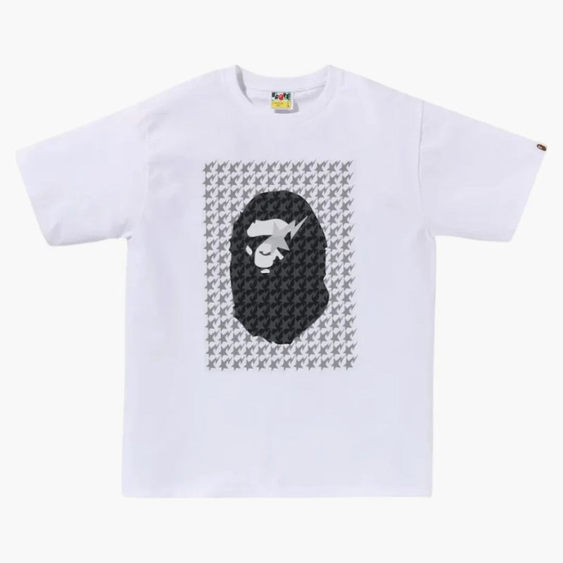 Bape Sta Houndstooth Ape Head Tee White/Black