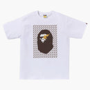 Bape Sta Houndshooth Ape Head T -tee White/Brown