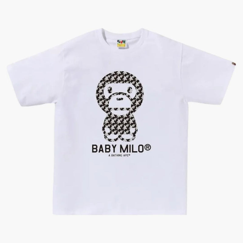 Bape Sta Houndshooth Baby Milo Tea White/Black