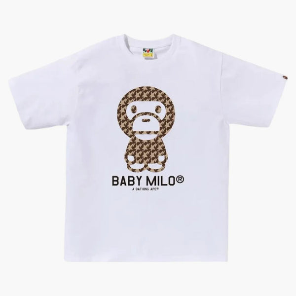 Bape Sta Houndshooth Baby Milo Tea White/Brown