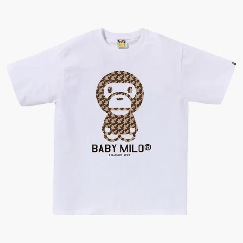 Bape Sta Houndshooth Baby Milo Tea White/Brown