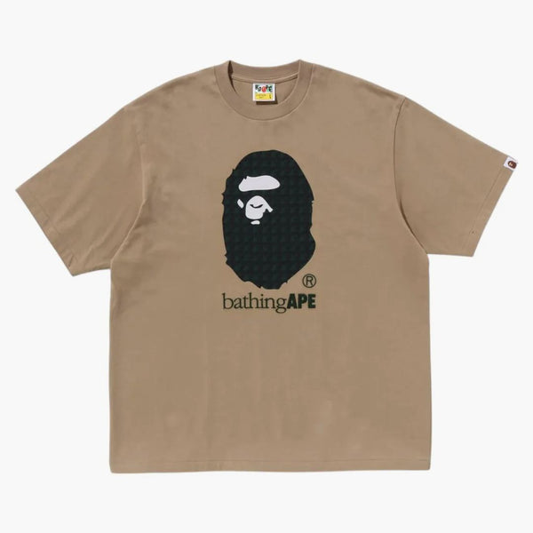 Bape Sta Houndstooth Bathing Ape Relaxed Fit Tee Beige
