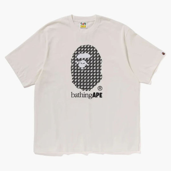 Bape Sta Houndstooth Bathing Ape Relaxed Fit Tee Ivory