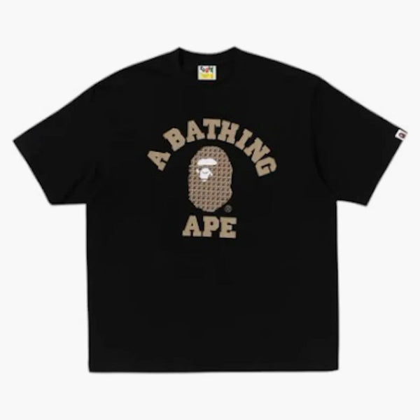 Bape Sta Houndstooth College Relaxaded Fit Tee Black