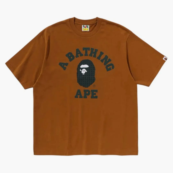 Bape Sta Houndstooth College Relaxaded Fit Tee Brown