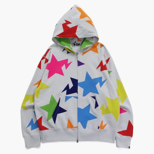 Bape Sta Pattern Relaxed Fit Full Zip Hoodie Multi
