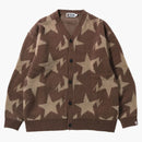 Bape Sta Pattern Relaxed Fit Knit Cardigan Beige
