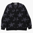 Bape Sta Pattern Relaxed Fit Knit Cardigan Black
