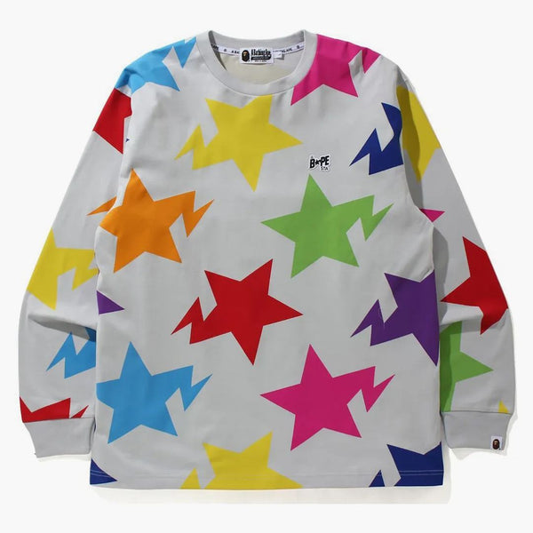Bape Sta Pattern Relaxed Fit L/s Tee Multi
