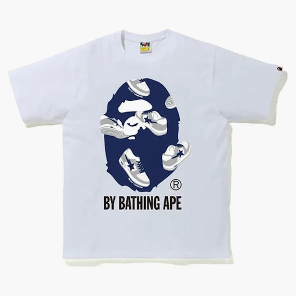 BAPE STA CASUALE PER BAMBINE APE TEE WHITE/NAVY