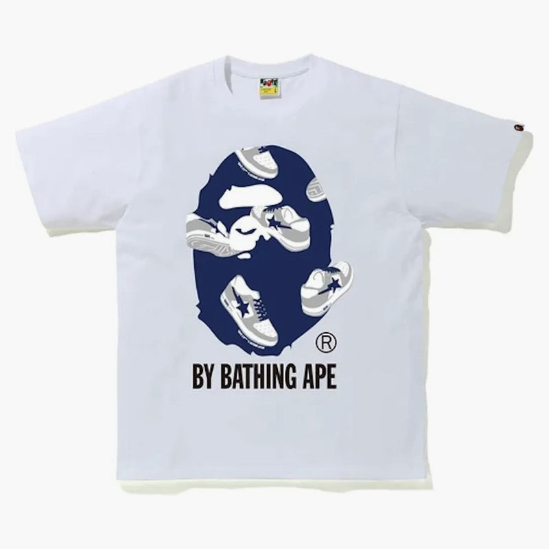 BAPE STA CASUALE PER BAMBINE APE TEE WHITE/NAVY