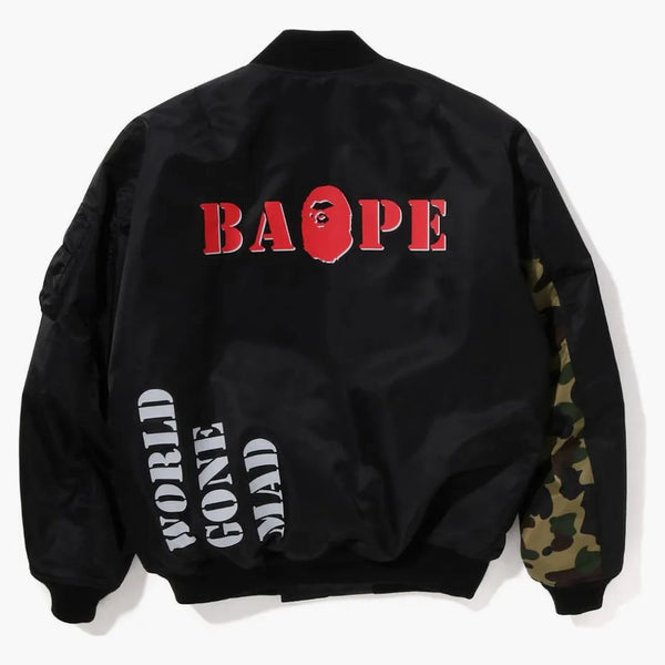 Bape Stencil Loose Fit Ma-1 Jacket Black