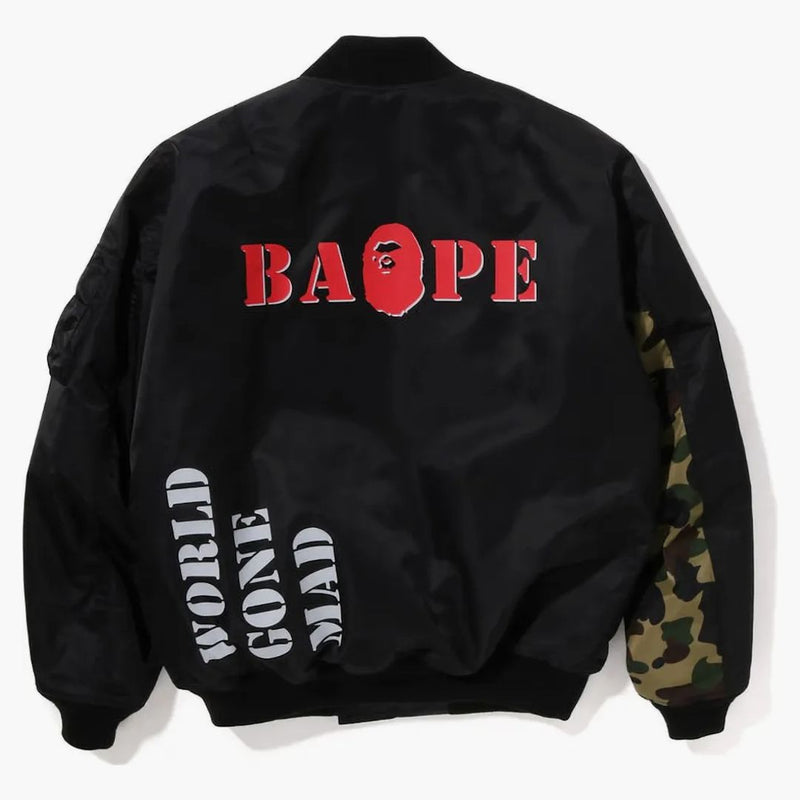 Bape Stencil Loose Fit Ma-1 Jacket Black
