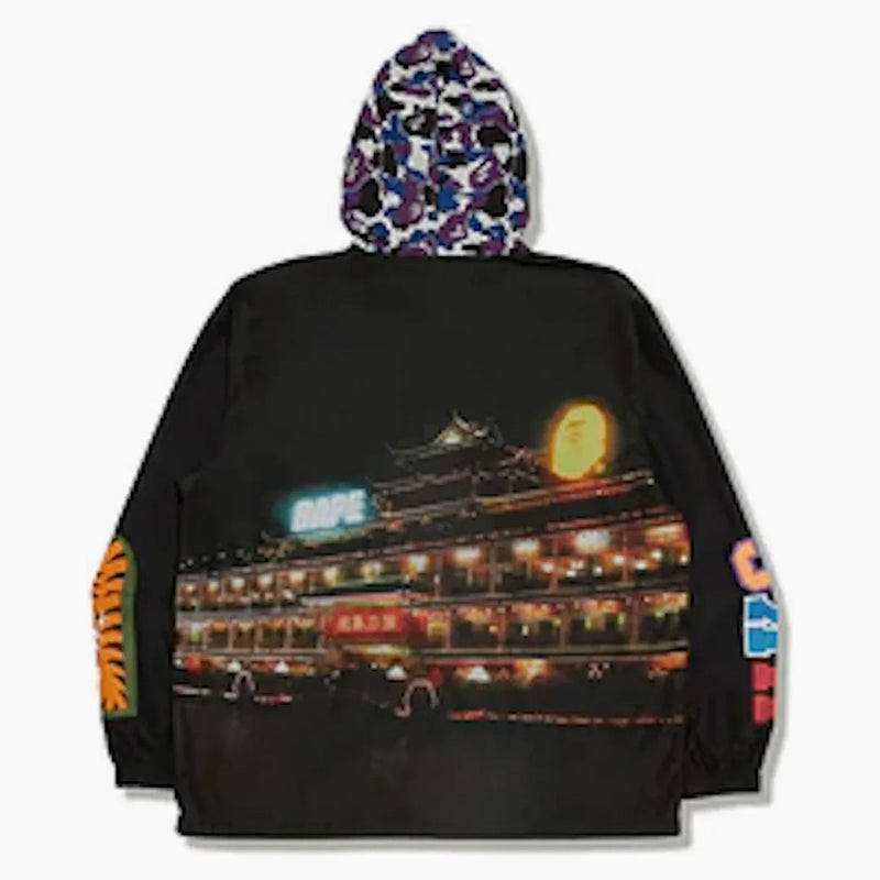 Bape Store Hong Kong 16th Anniversary Shark Windbreaker Giacca Black
