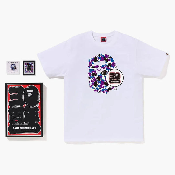 Bape Store Hong Kong Bape 30th Anniversary Ape Head Tee Set White