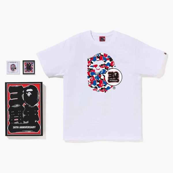 Bape Store London Bape 30th Anniversary Ape Head Tee Set White