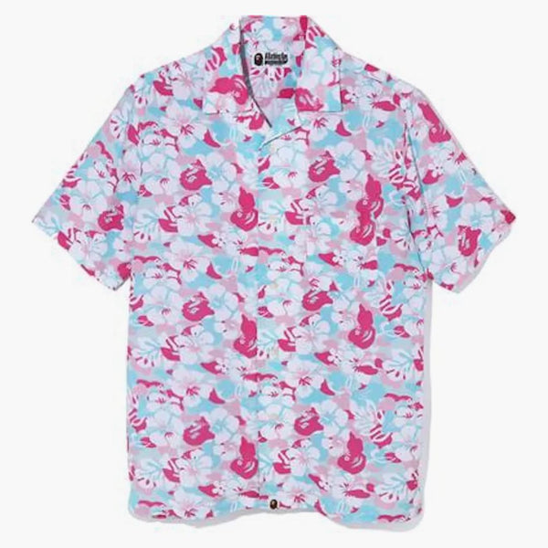 Bape Store Miami Open Collar Shirt Pink/Blue