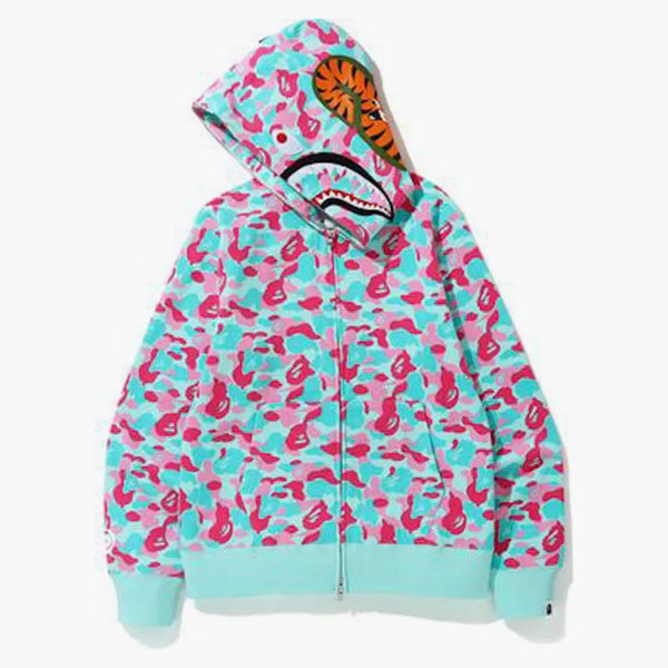 BAPE Store Miami Shark Full Zip Holdie Pink/Blue