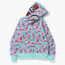 Bape Store Miami Shark Full Zip Hoodie Pink/blue