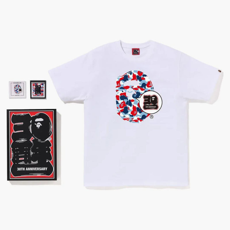 Bape Store Paris Bape 30th Anniversary Ape Head Tee Set White