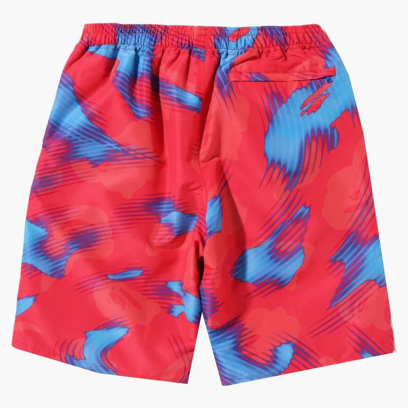 Bape Stroke Camo Beach Shorts Red