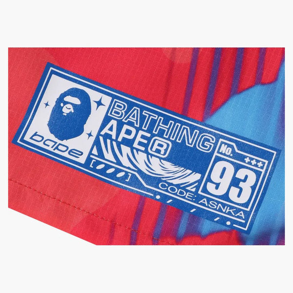 Bape Stroke Camo Beach Shorts Red