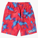 BAPE Stroke Camo Beach Shorts Red