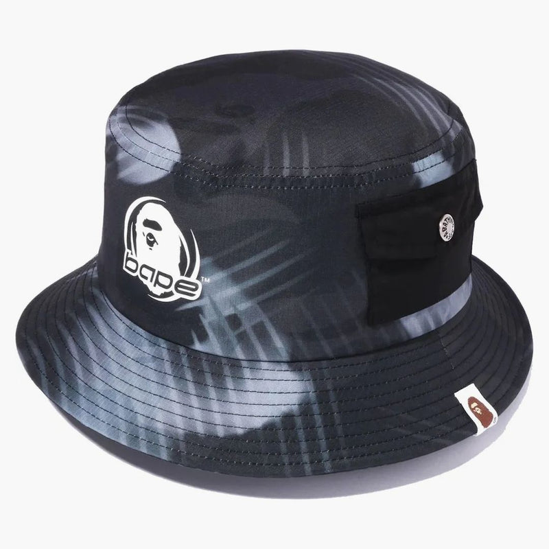 Bape Stroke Camo Pocket Bucket has Black