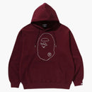 Bape Studded Ape Head Relaxed Fit Pullover Hoodie Burgundy